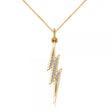 Diamond Accented Lightning Bolt Pendant Necklace in 14k Yellow Gold (0.06ct)