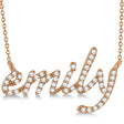 Personalized Lab Diamond Name Pendant Necklace 14k Rose Gold