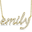 Personalized Lab Diamond Name Pendant Necklace 14k Yellow Gold