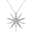 Diamond Starburst Pendant Necklace 14k White Gold (0.13ct)