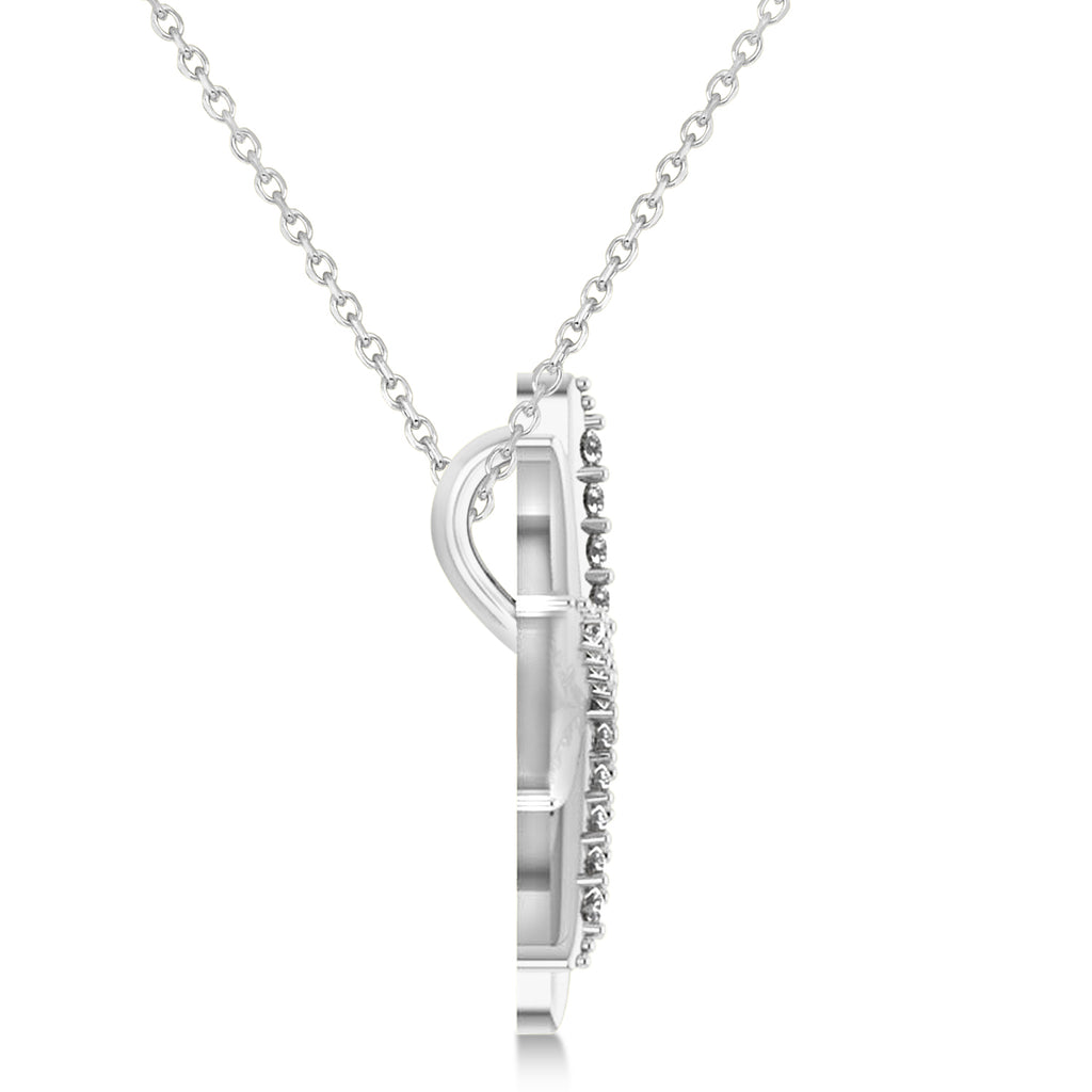 Diamond Starburst Pendant Necklace 14k White Gold (0.13ct)