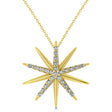 Diamond Starburst Pendant Necklace 14k Yellow Gold (0.13ct)