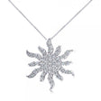 Diamond Starburst Sun Pendant Necklace 14k White Gold (0.49ct)