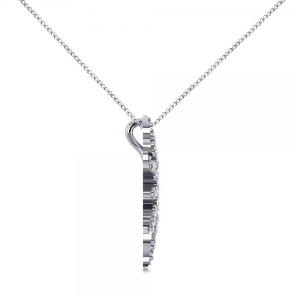 Diamond Starburst Sun Pendant Necklace 14k White Gold (0.49ct)