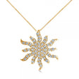 Diamond Starburst Sun Pendant Necklace 14k Yellow Gold (0.49ct)