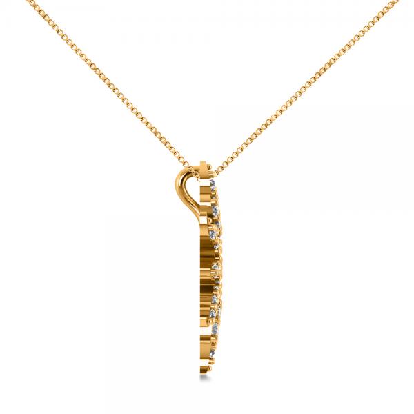 Diamond Starburst Sun Pendant Necklace 14k Yellow Gold (0.49ct)