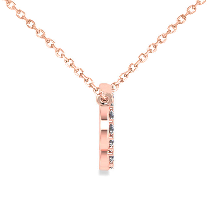 Cloud Outline Diamond Pendant Necklace 14k Rose Gold (0.23ct)