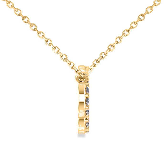 Cloud Outline Diamond Pendant Necklace 14k Yellow Gold (0.23ct)