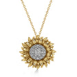 Sunflower Diamond Pendant Necklace 18k Two-Tone Gold (0.19ct)