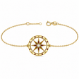 Garnet & Diamond Nautical Compass Bracelet 14k Yellow Gold (0.19ct)