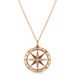 Compass Necklace Pendant Lab Diamond Accented 14kRose Gold (0.19ct)