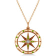 Compass Pendant Peridot & Diamond Accented 14k Rose Gold (0.19ct)