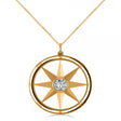 Diamond Nautical Compass Pendant Necklace 14k Yellow Gold (0.66ct)