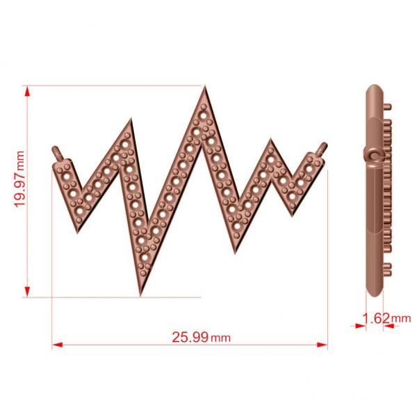 Diamond Heartbeat Vital Sign Pendant Necklace 14k Rose Gold (0.36ct)