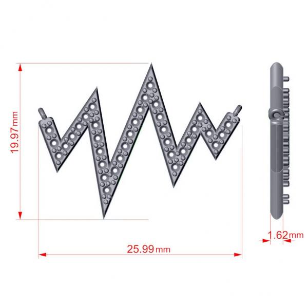 Diamond Heartbeat Vital Sign Pendant Necklace 14k White Gold (0.36ct)