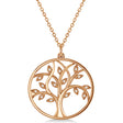 Large Diamond Tree of Life Pendant Necklace 14k Rose Gold (0.15ct)