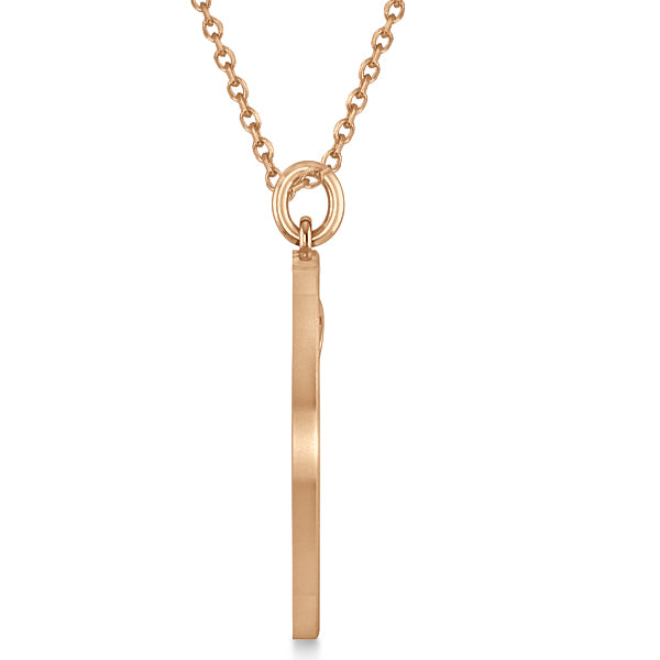 Large Diamond Tree of Life Pendant Necklace 14k Rose Gold (0.15ct)