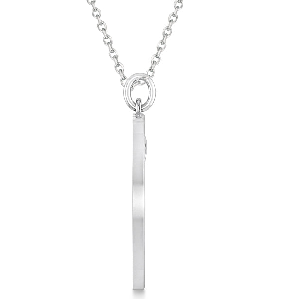 Large Diamond Tree of Life Pendant Necklace 14k White Gold (0.15ct)