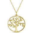 Large Diamond Tree of Life Pendant Necklace 14k Yellow Gold (0.15ct)
