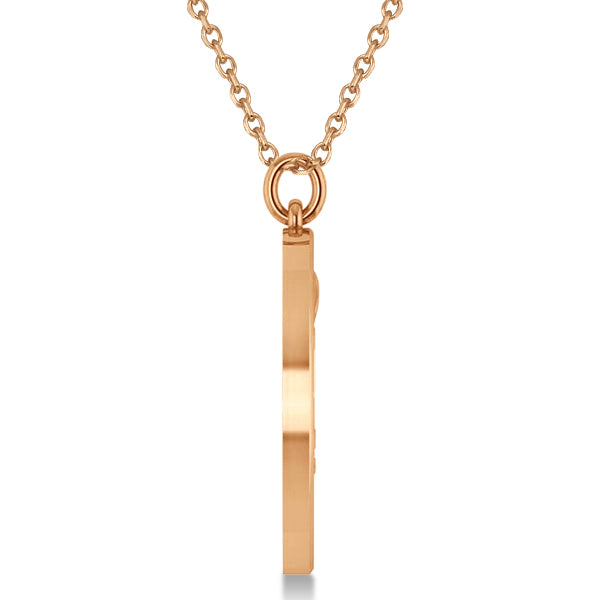 Tree of Life Pendant Necklace Plain Metal 14k Rose Gold