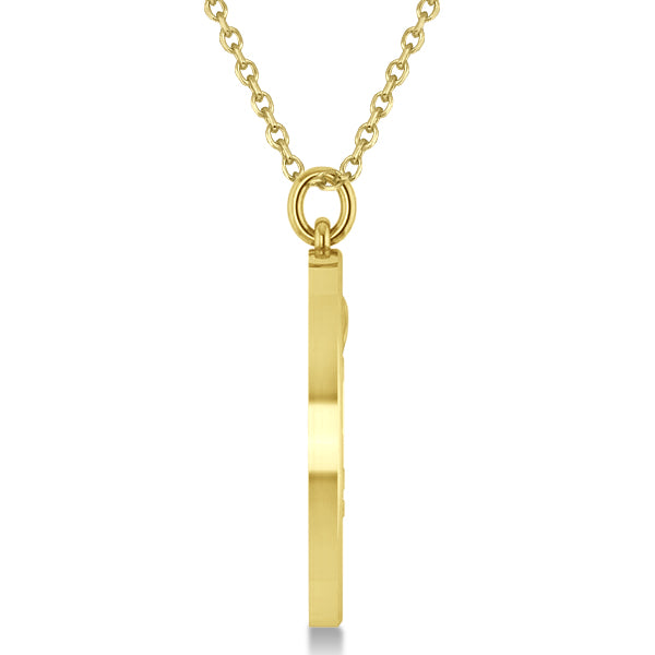 Tree of Life Pendant Necklace Plain Metal 14k Yellow Gold