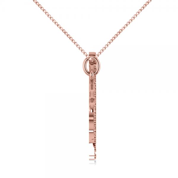 Diamond Giraffe Pendant Necklace 14k Rose Gold (0.26ct)