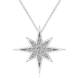 Diamond Adorned North Star Pendant Necklace 14k White Gold (0.17ct)