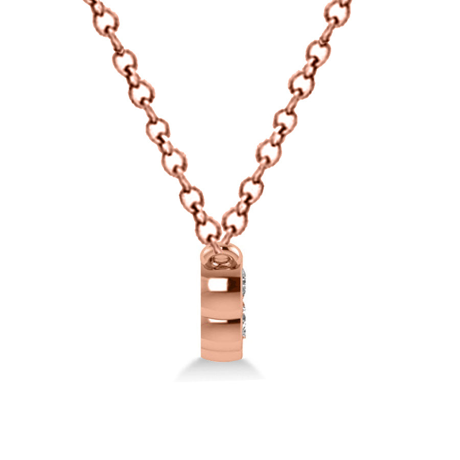 Bezel-set Five-Stone Diamond Pendant Necklace 14k Rose Gold (0.25ct)