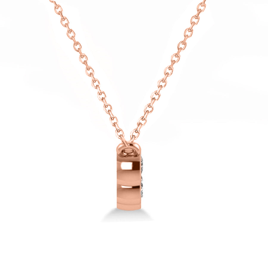 Bezel-set Five-Stone Diamond Pendant Necklace 14k Rose Gold (2.00ct)