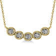Bezel-set Five-Stone Diamond Pendant Necklace 14k Yellow Gold (2.00ct)