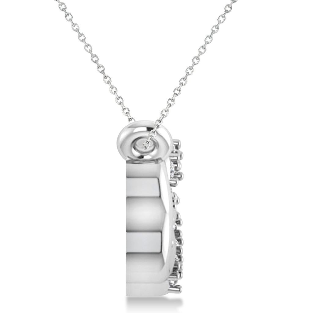 Infinity & Heart Diamond Pendant Necklace 14k White Gold (0.09ct)
