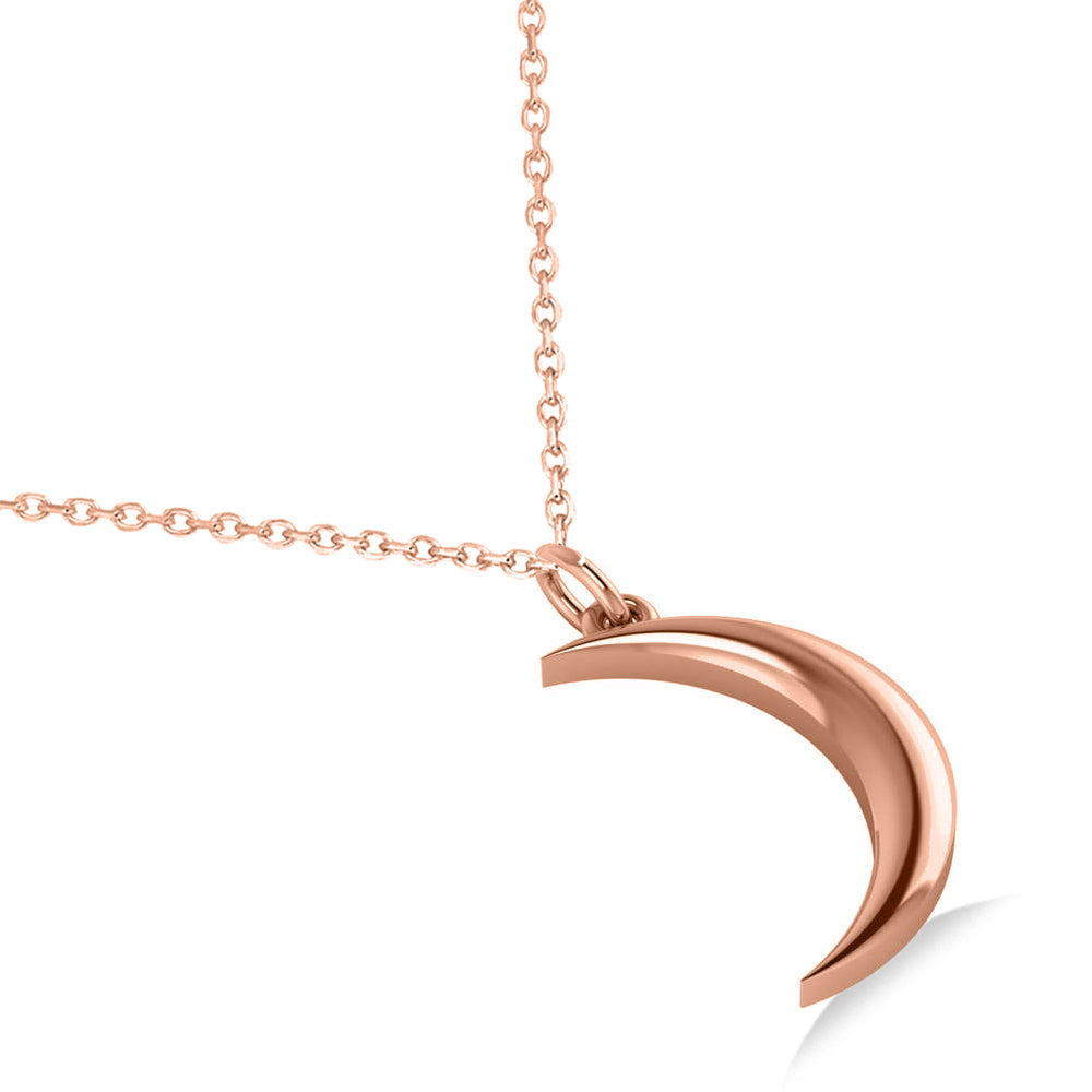 Crescent Moon Pendant Necklace 14K Rose Gold