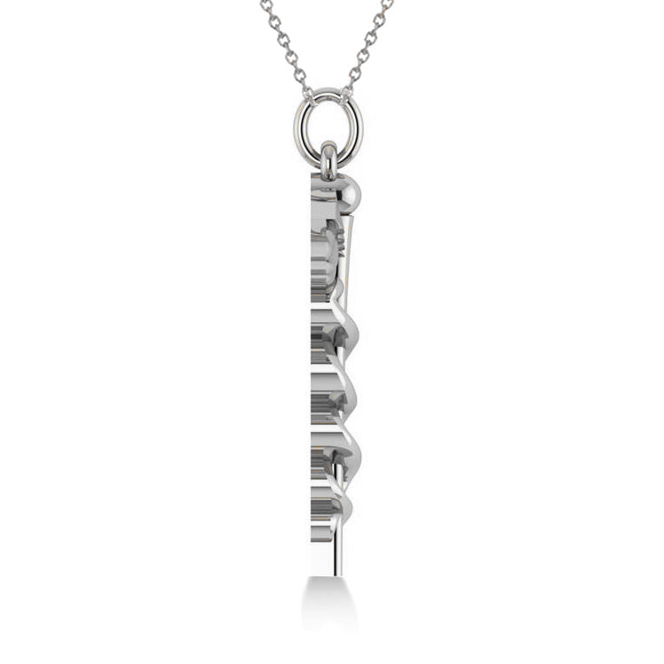 Caduceus Medical Symbol Pendant 14k White Gold