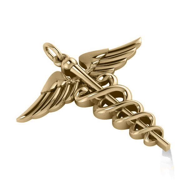 Caduceus Medical Symbol Pendant 14k Yellow Gold