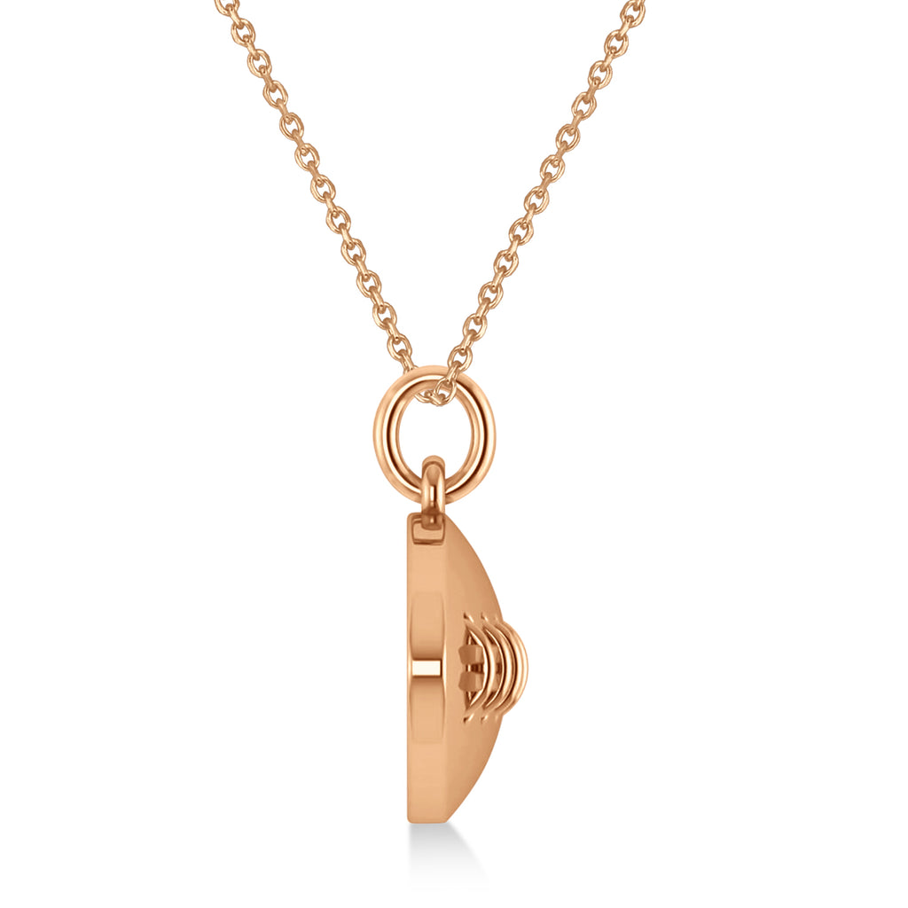 Football Charm Men's Pendant Necklace 14K Rose Gold