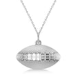 Football Charm Men's Pendant Necklace 14K White Gold