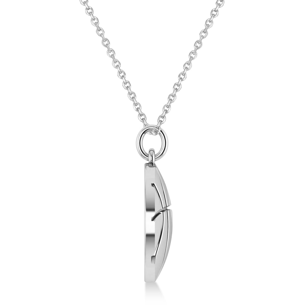 Basketball Charm Men's Pendant Necklace 14K White Gold