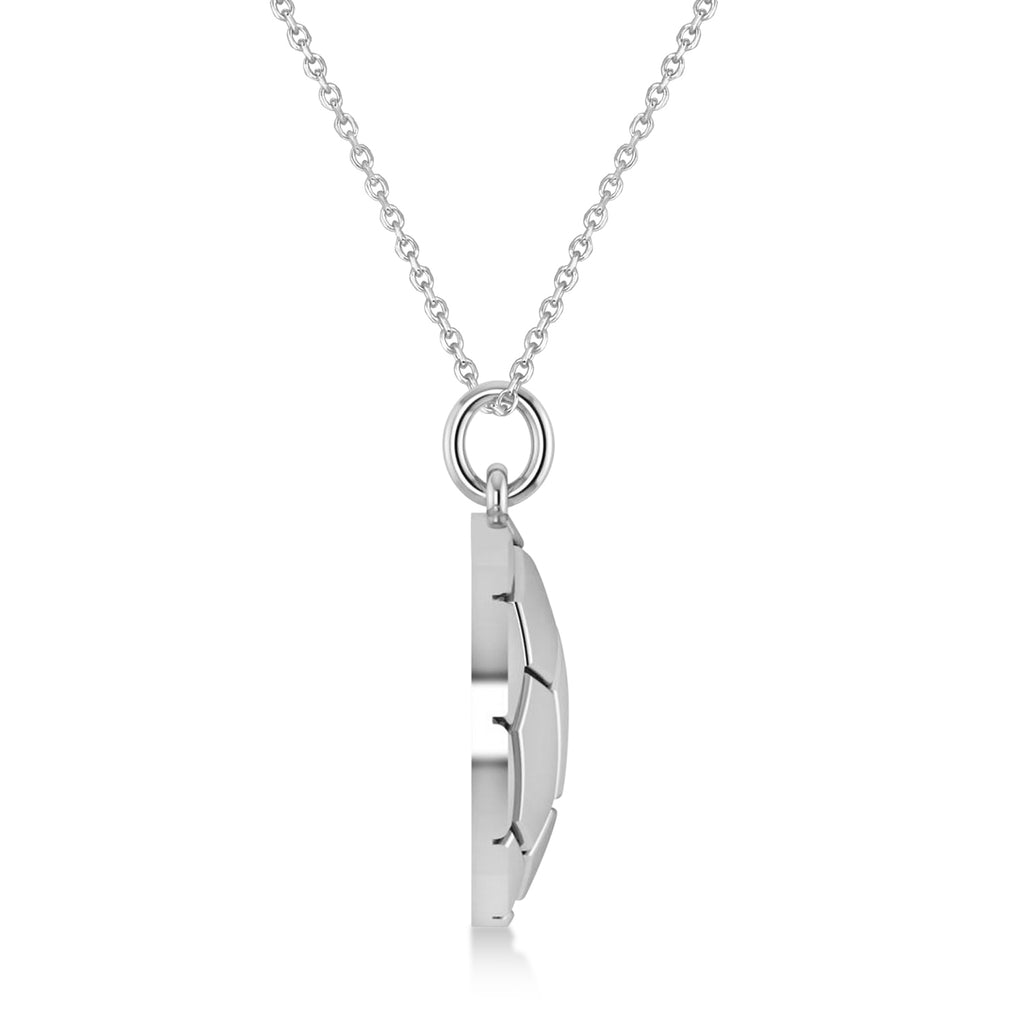 Soccer Ball Charm Men's Pendant Necklace 14K White Gold