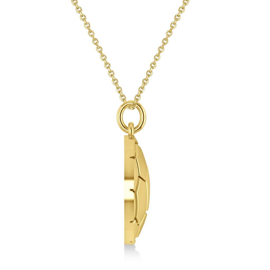 Soccer Ball Charm Men's Pendant Necklace 14K Yellow Gold