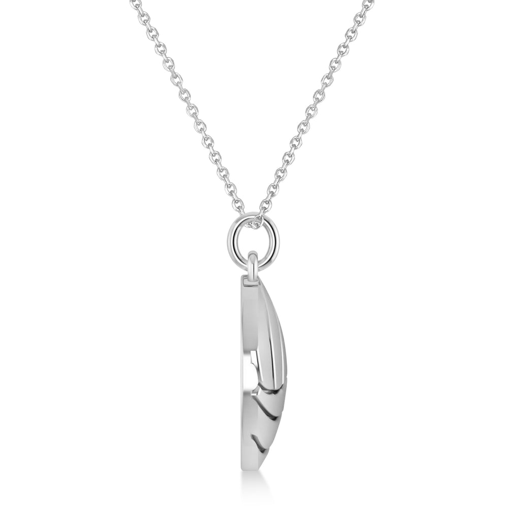 Volleyball Charm Men's Pendant Necklace 14K White Gold