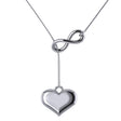 Infinity & Heart Lariat Pendant Y Necklace in 14k White Gold