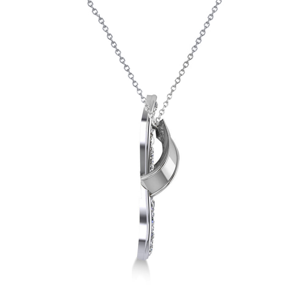 Diamond Summer Flip-Flop Pendant Necklace 14k White Gold (0.76ct)