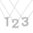 Diamond Personalized Number Pendant Necklace 14k White Gold