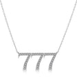Diamond 777 Angel Number Pendant  Necklace 14K White Gold (0.36ct)