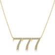 Diamond 777 Angel Number Pendant Necklace 14K Yellow Gold (0.36ct)