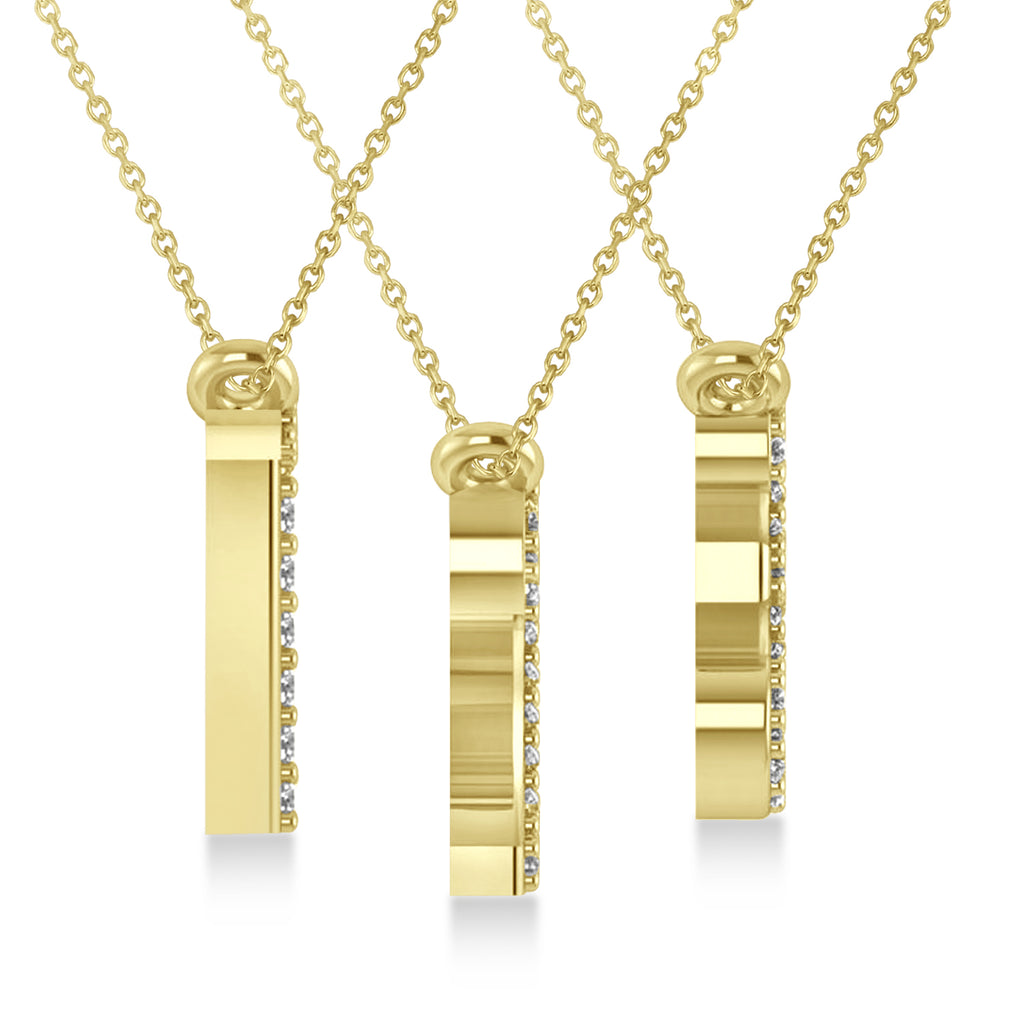 Diamond Personalized Number Pendant Necklace 14k Yellow Gold