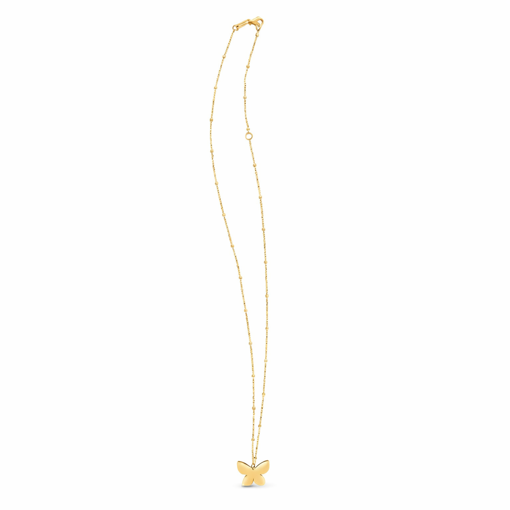 Butterfly Pendant Necklace in 14k Yellow Gold