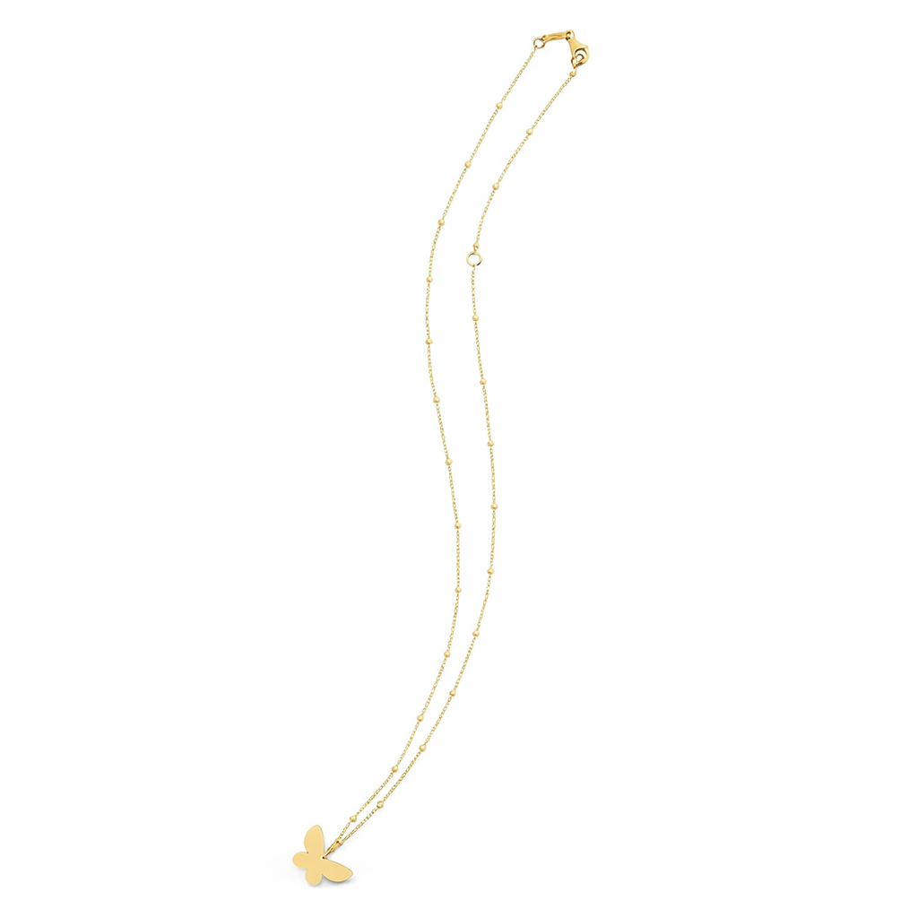 Butterfly Pendant Necklace in 14k Yellow Gold