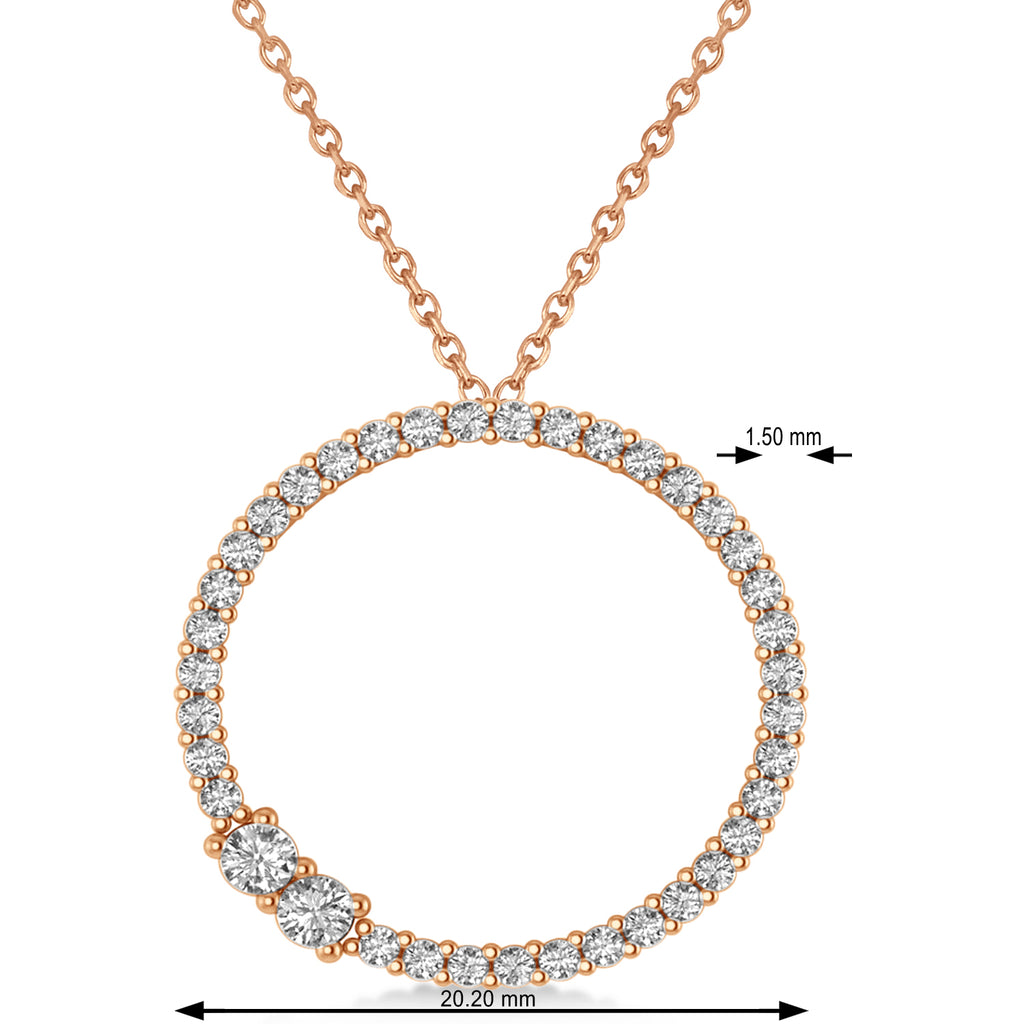Diamond Locked Circle of Life Pendant Necklace 14k Rose Gold (0.46ct)
