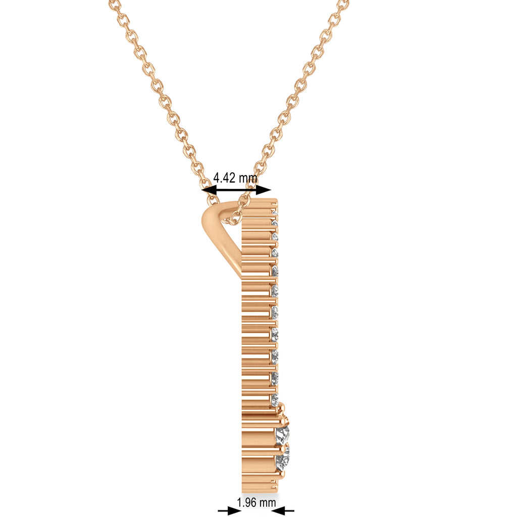 Diamond Locked Circle of Life Pendant Necklace 14k Rose Gold (0.46ct)